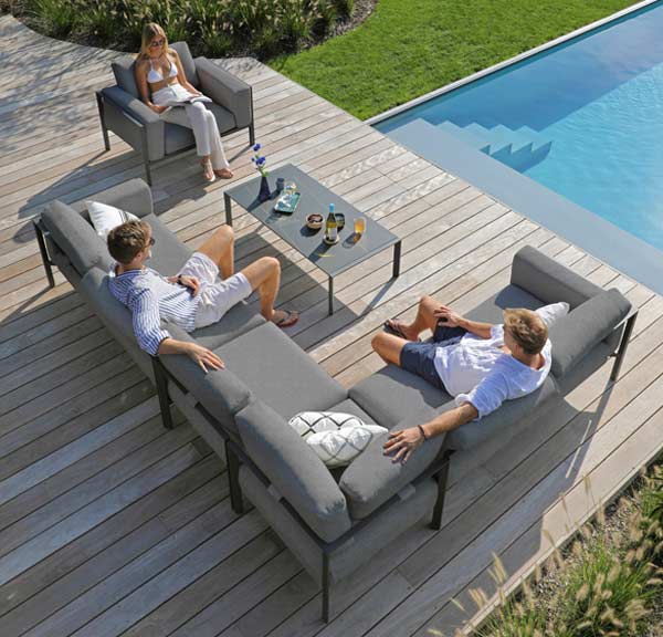 Mauritius Gartenlounge in anthrazit