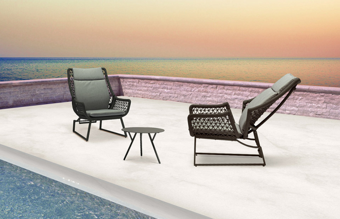 BAROS RELAX Aluminium & Kordel Relaxsessel