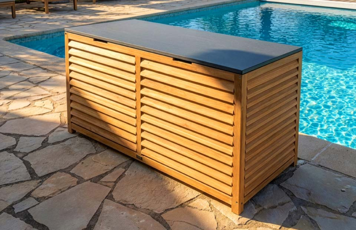 NAXOS FSC Teakholz Kissenbox, wasserdicht