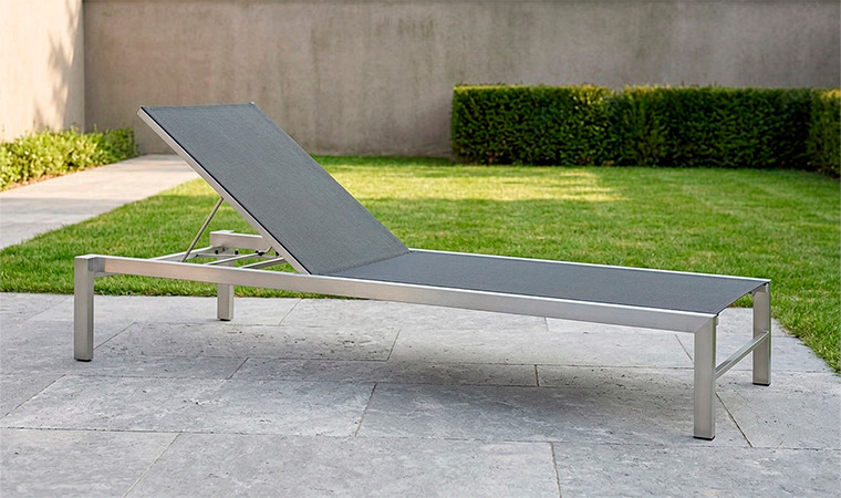 Beach Edelstahl und Textilen Gartenliege mit Rollen