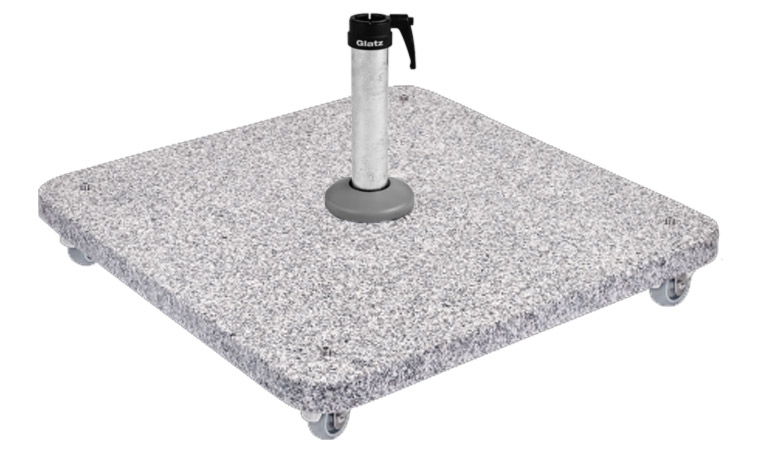 Granitsockel M4, Naturstein mit Rollen, inkl. Standrohr in Stahl verzinkt