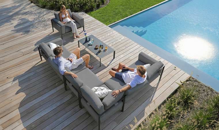 BAROS Aluminium & Kordel Gartenlounge